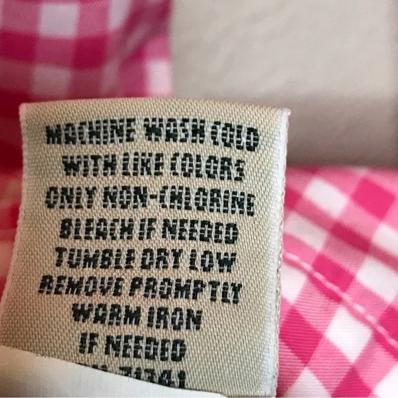 L.L. BEAN Blouse Top Vintage Pink Gingham Classic Style Size S - Picture 6 of 7